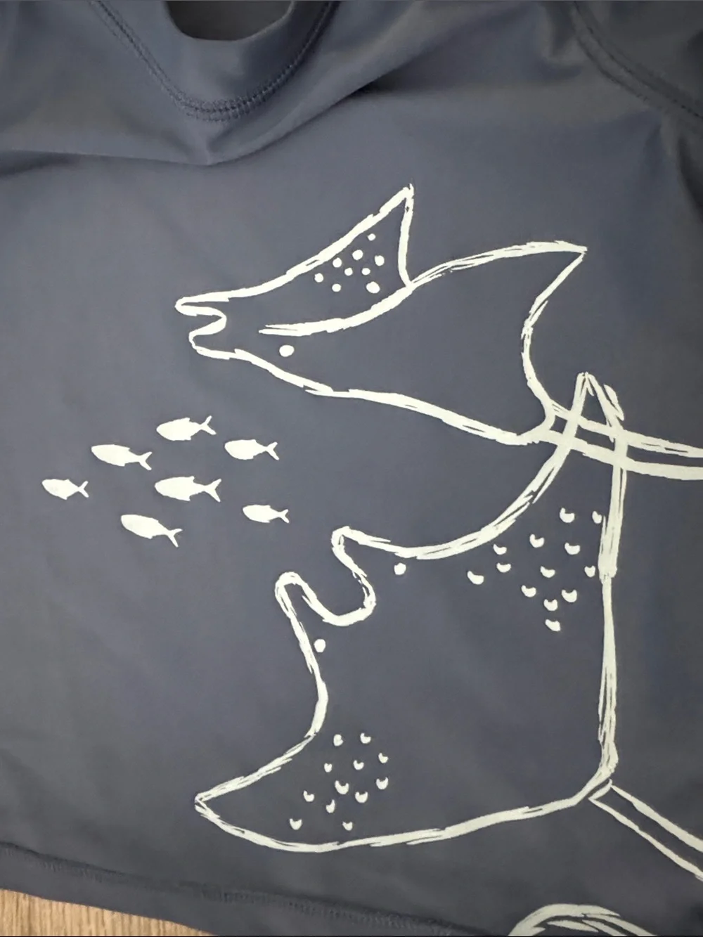 EUC Carter's Blue Rashguard with Light Blue Manta Ray Print Size 4T